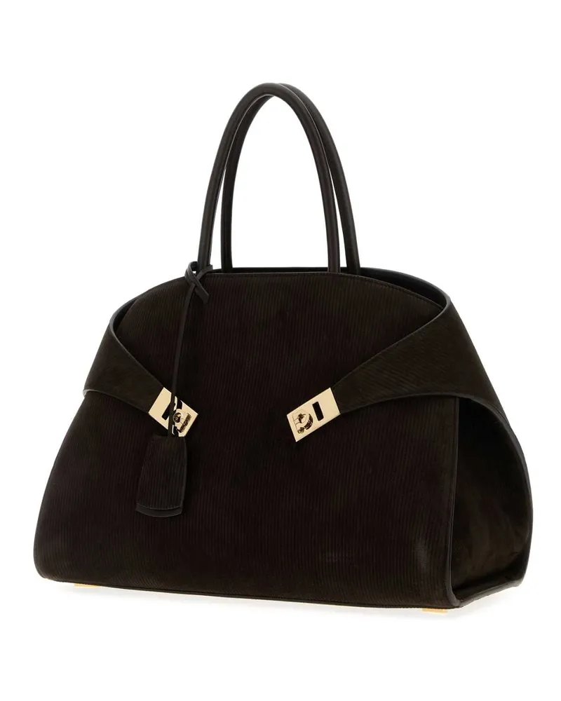 Ferragamo Women's Hug Shoulder Bag Brown Lamb Calf Brown