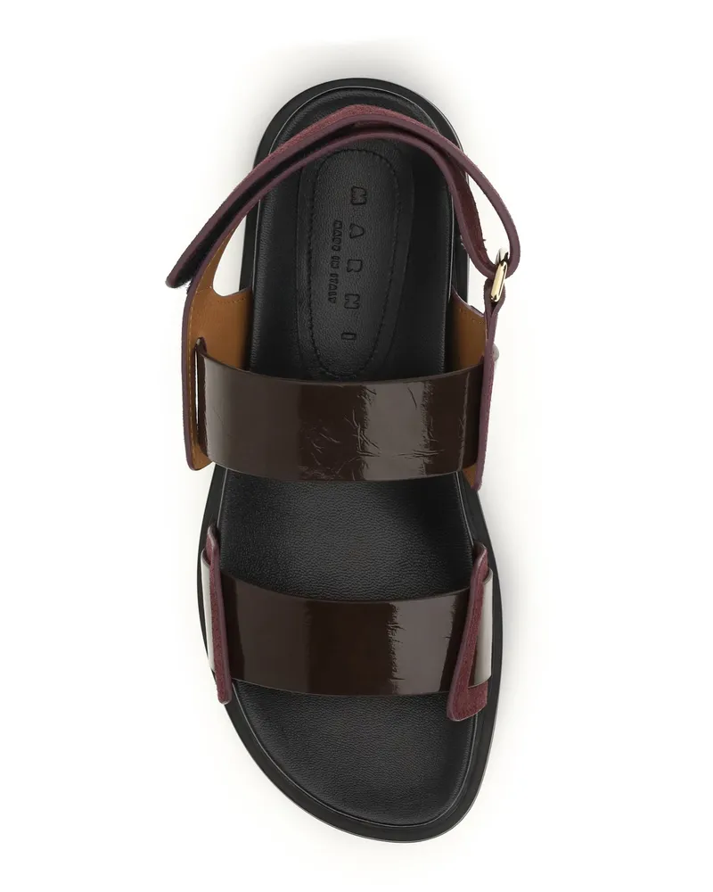 Marni Women's Sandals Fussbett Dark Brown-Bordeaux Calf Leather (bos Taurus) Brown/bordeaux Brown