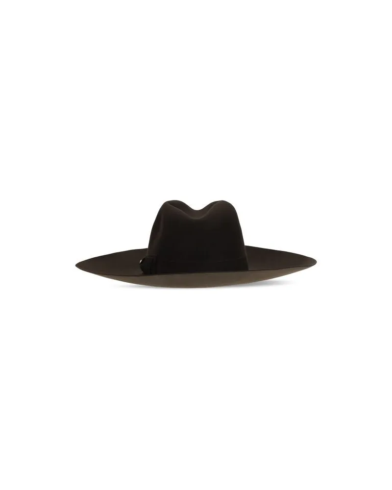 Valentino Garavani VA9W0HEA05TZB2U1BB Fabric Fedora — Brown Brown