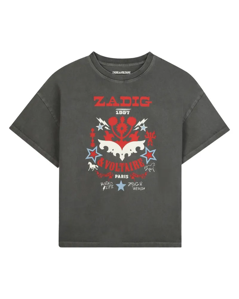 Zadig & Voltaire Logo-Detailed Cotton T-Shirt — Black Black