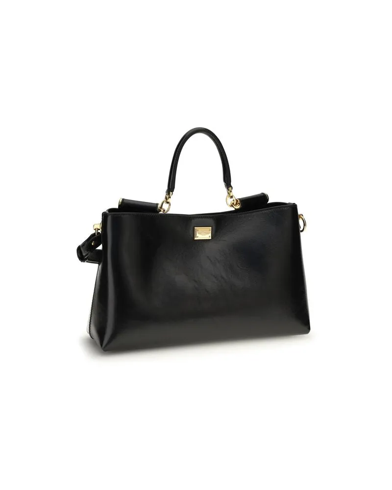Dolce & Gabbana Women's Black Calf Leather Bos Taurus Shoulder Bag Black