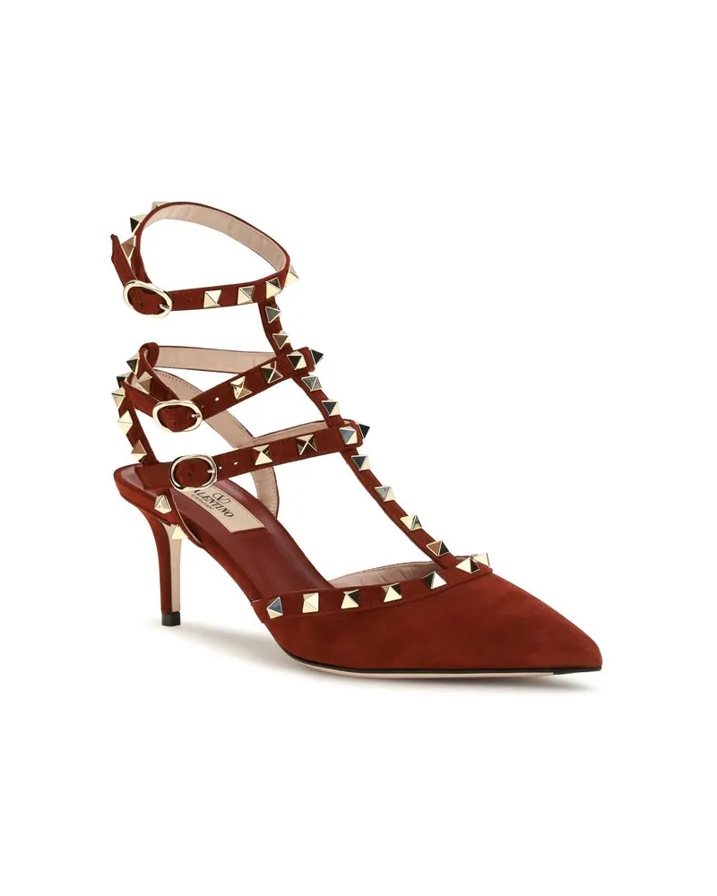 Valentino Garavani Women's Multicolor Suede Leather High Heel Pumps Red