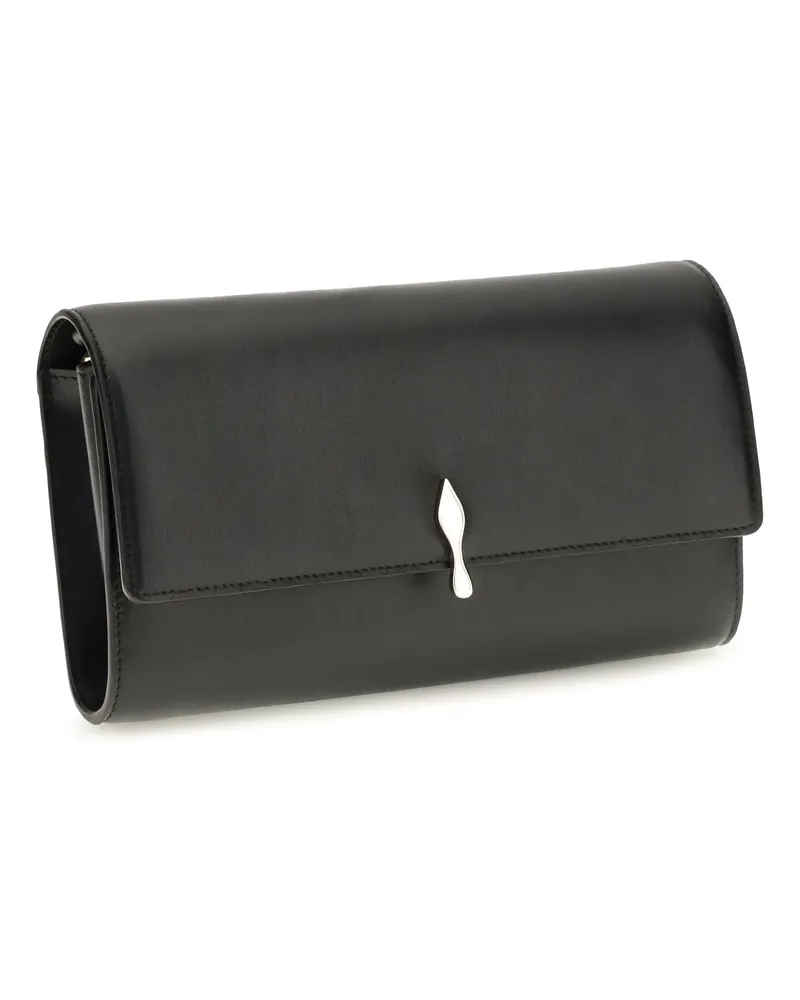 Christian Louboutin Women's Bettina Leather Wallet With Chain Black-Gold Calf Bos Taurus Black/gold Black