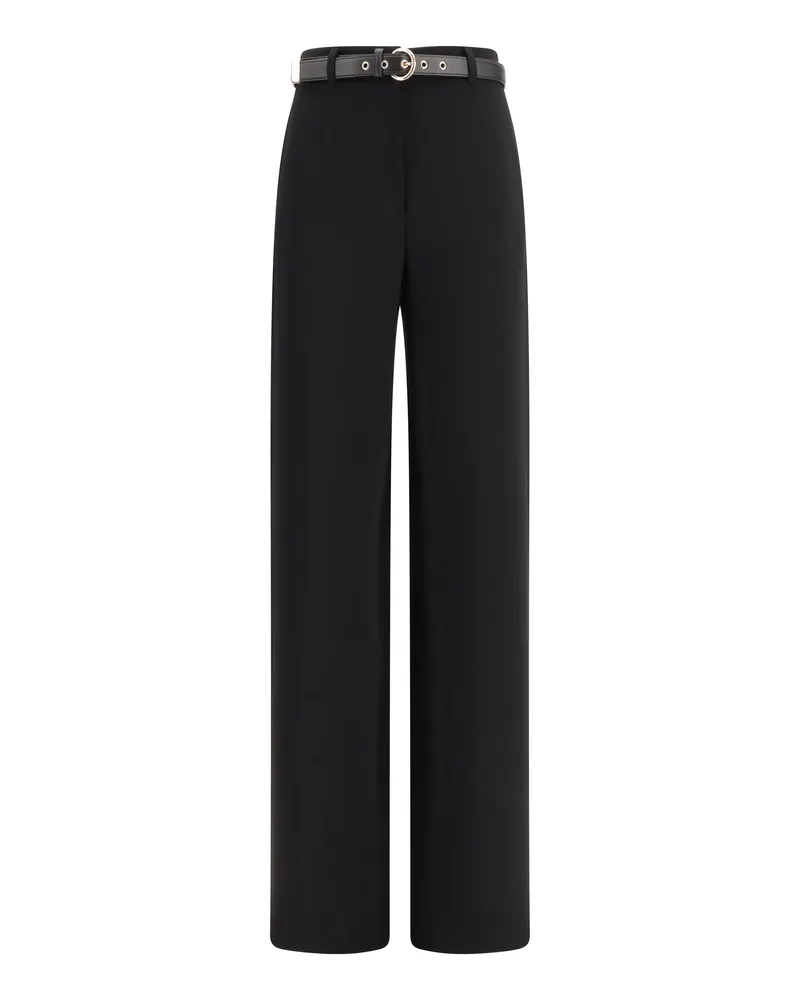 Max Mara Women's Wide-Leg Pants Black Triacetate Tops Top Black