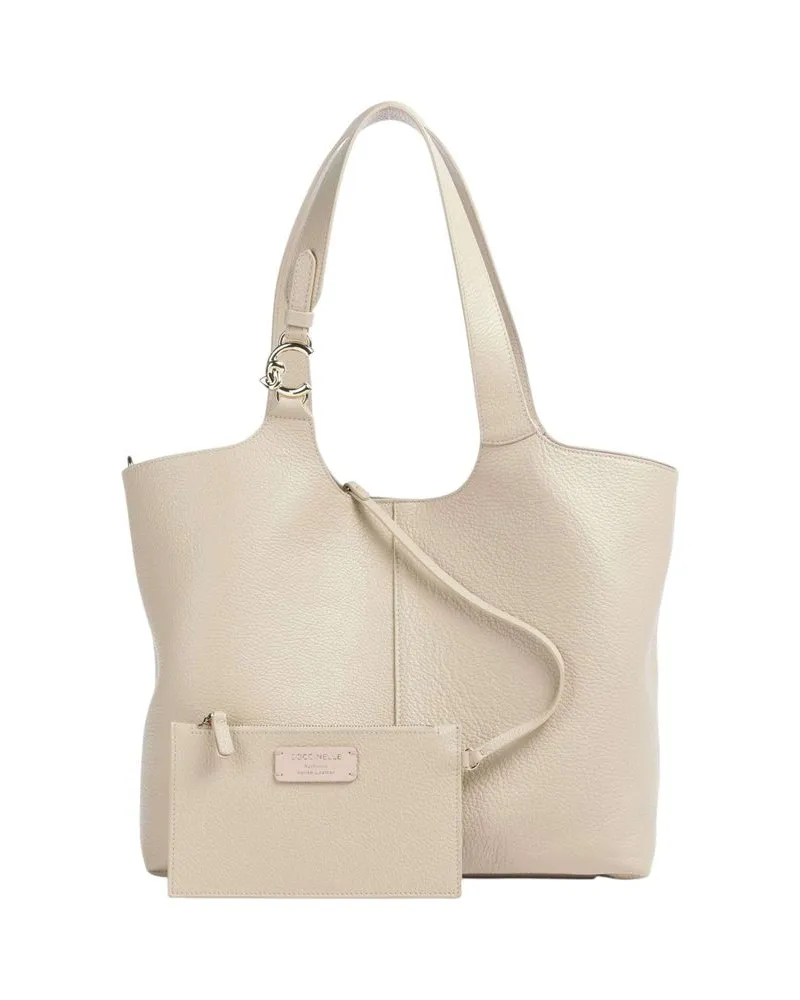 Coccinelle Leather Shoulder Bag — Beige Beige