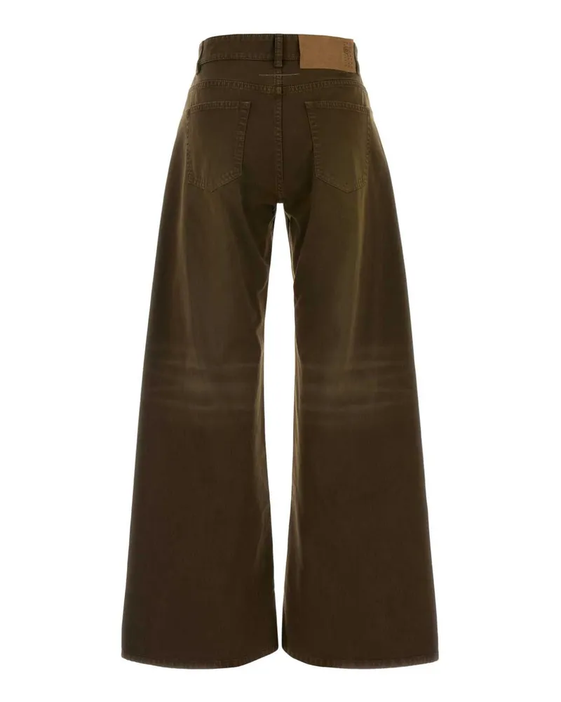 Maison Margiela Women's Khaki Denim Jeans 137 Exterior: Cotton Brown