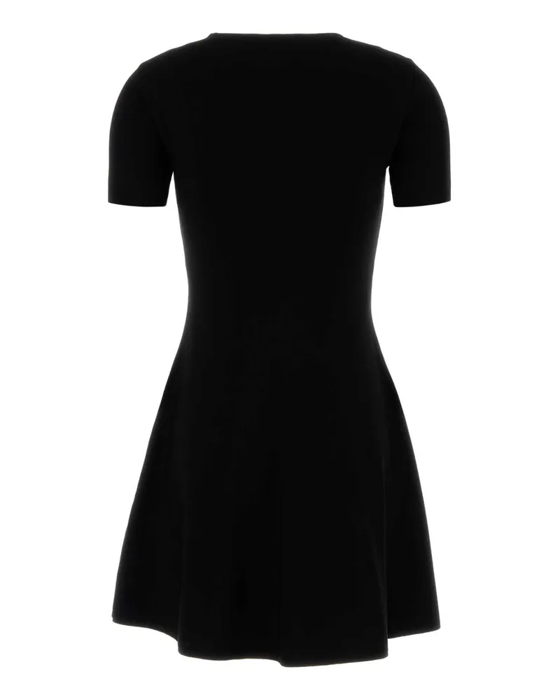 Valentino Garavani Women Black Viscose Blend Mini Dress Neroavorio Polyester Black