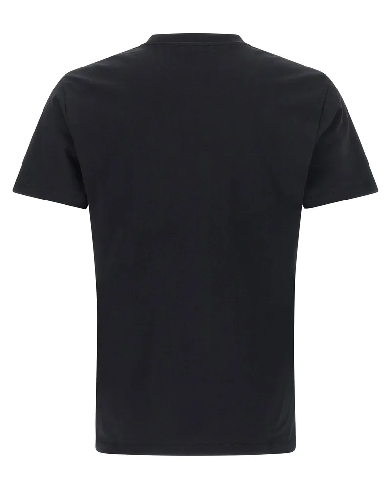 Versace Logo-Embroidered Cotton T-Shirt — Black Black