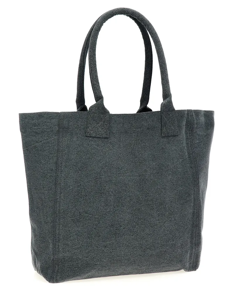 Isabel Marant Logo-Embroidered Canvas Tote Bag — Gray Gray