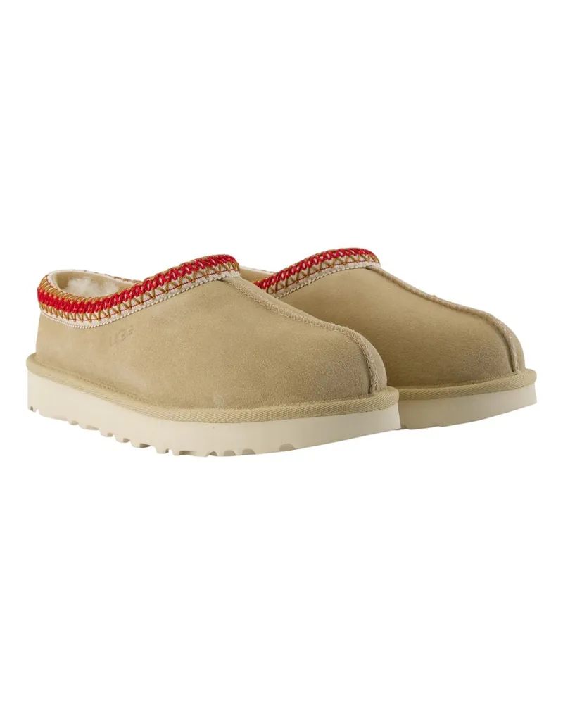 UGG Women's Tasman Ii Slides -  Leather Beige Calfskin Shoes Flat-Shoes Beige