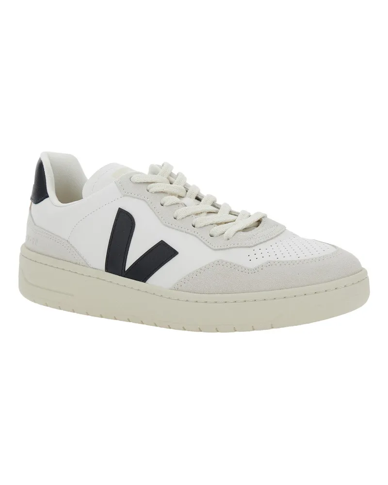 VEJA Unisex V90 White Sneaker With Side Logo Leather Trainers White