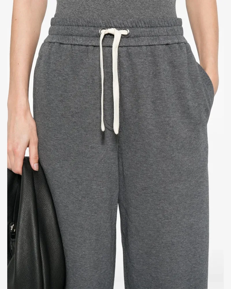 Brunello Cucinelli Women Drawstring Track Pants Gray Ss25 W Gray