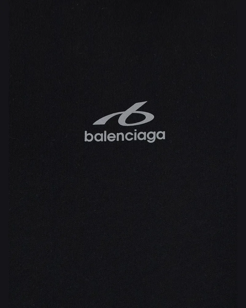Balenciaga Men's Hoodie Black Cotton Sweatshirts Sweater Black