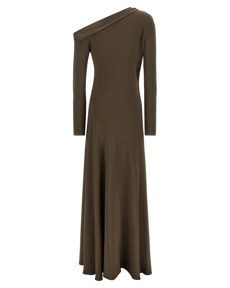 Alberta Ferretti Women's Brown Viscose Long Dress Brown