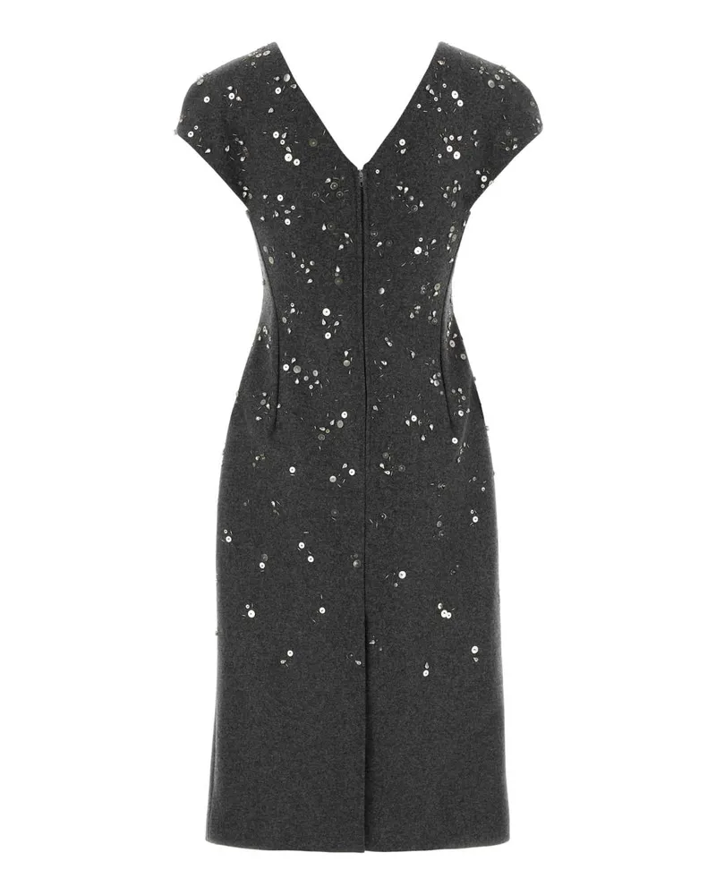 Jil Sander Women's Dark Grey Felt Dress 029 Abiti Gray