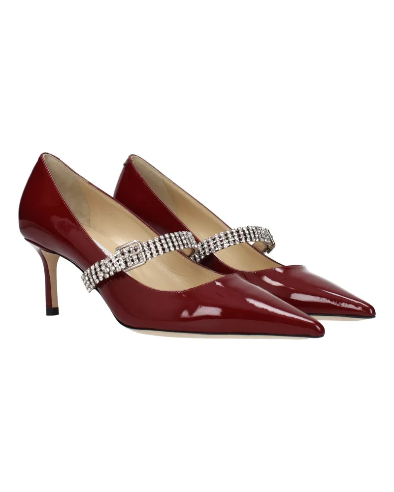 Jimmy Choo Women's Red Leather High Heel Pumps Red