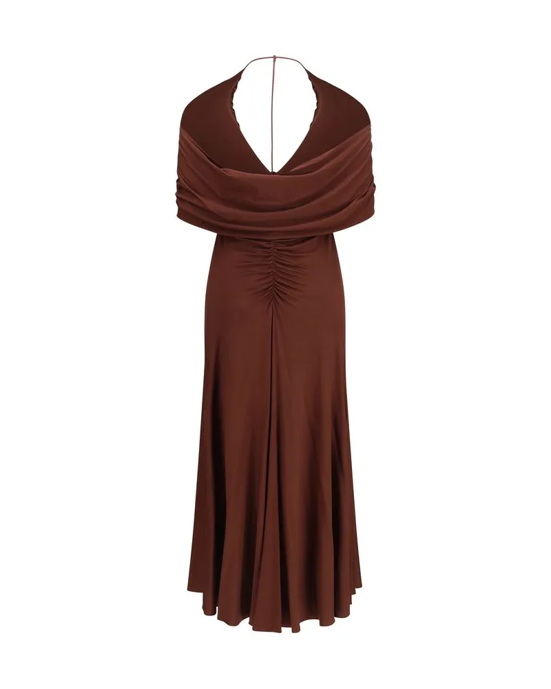 Self-Portrait Women's Brown Viscose Casual Dress Brown