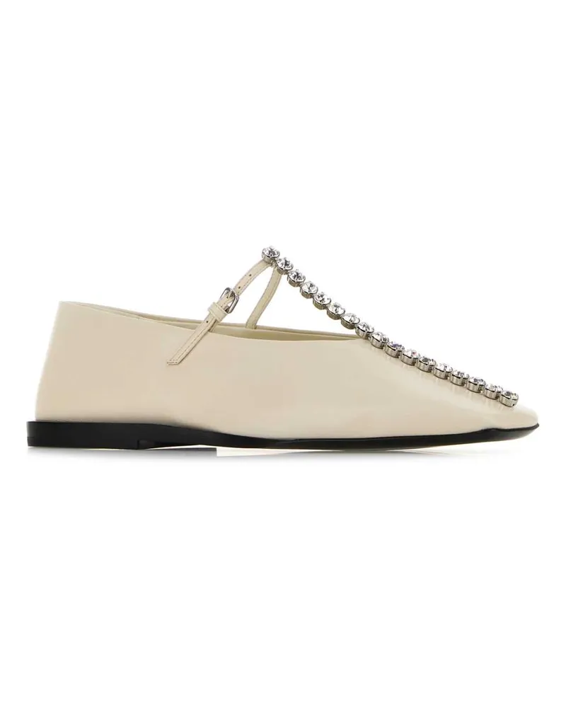 Jil Sander Women's Ballerina Beige Leather Caprina Beige