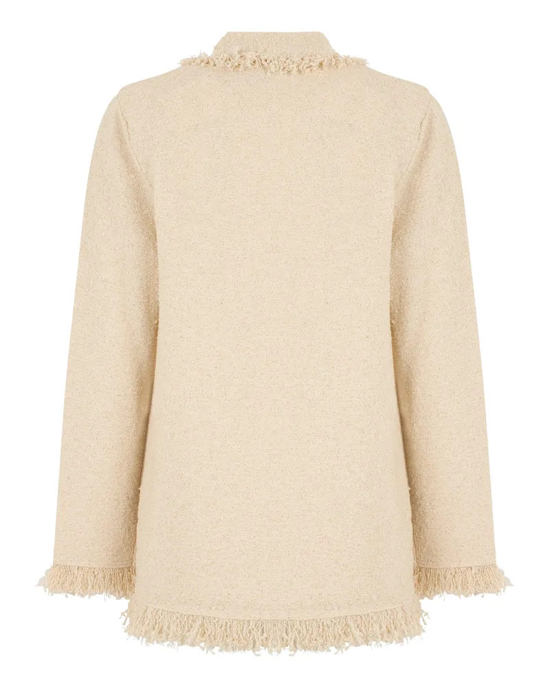 Elisabetta Franchi Women's Blazer Double-Breasted Cream Cotton Blazers Jacket Cream