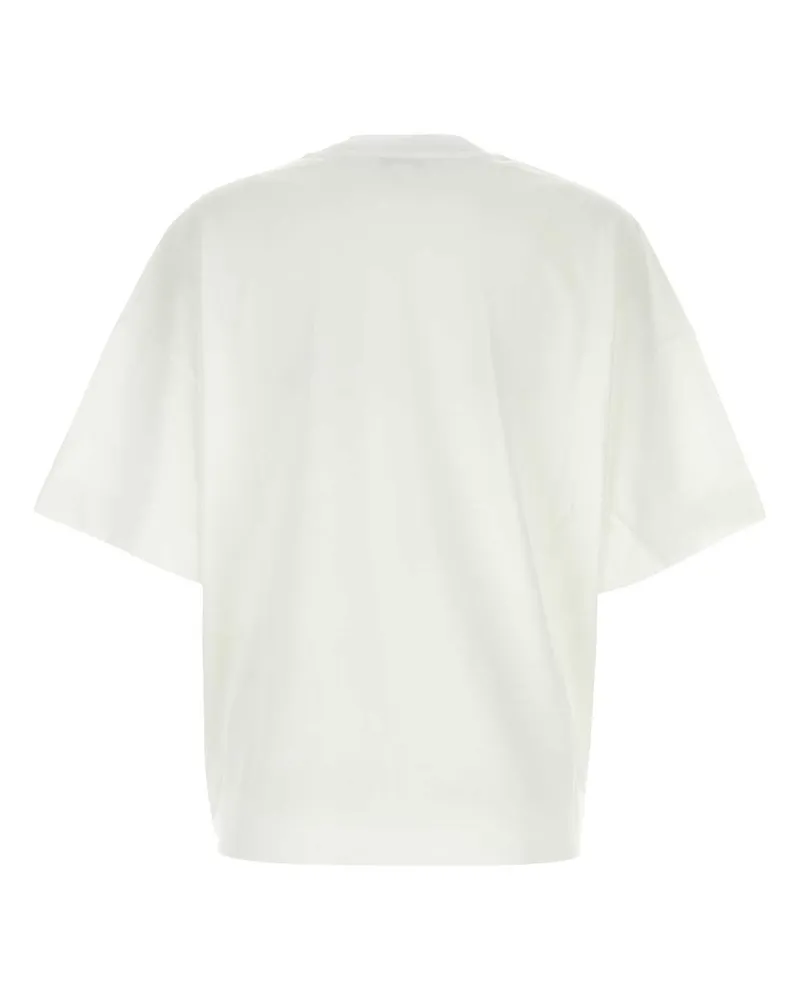 Alexander McQueen Women's White Cotton Oversize T-Shirt Opticalwhite Exterior Exterior: T-shirts And Polos White