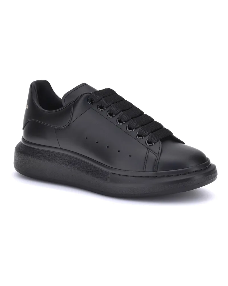 Alexander McQueen Men's Leather Sneakers Black-Black Black/black Black