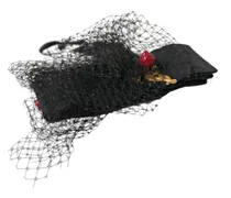 Women's Black Strawberry Sicily Crystal Mesh Net Headband Diadem Accessory