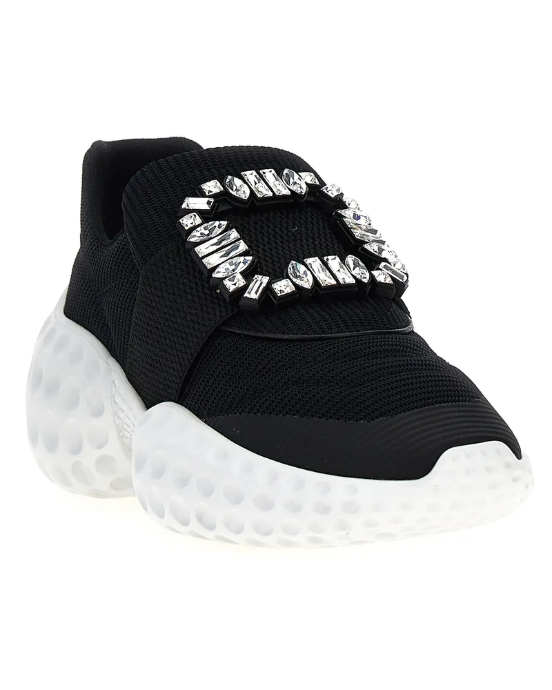 Roger Vivier Women's Bicolor Polyethylene Athletic Sneakers Black