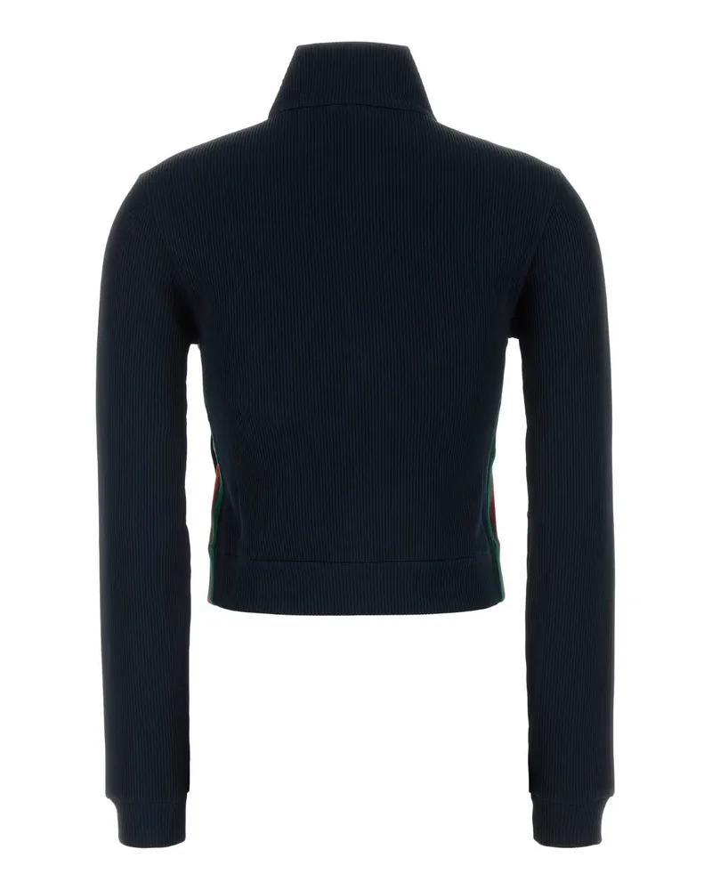 Gucci Women's Midnight Blue Jersey Sweatshirt Bluejapan Exterior: Polyester Cotton Maglieria Sweater Navy