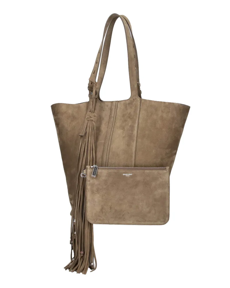 Golden Goose Women's Bags Green Cow Leather Beige