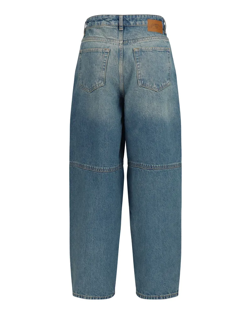 Ganni Women's Jeans Stary Rigid Denim Mid Blue Vintage Cotton Blue