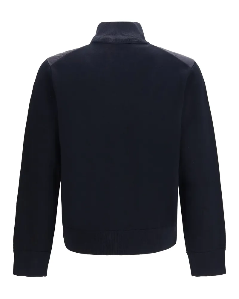 Moncler Men's Cardigan With Padded Zip Closure Navy Sweater Navy