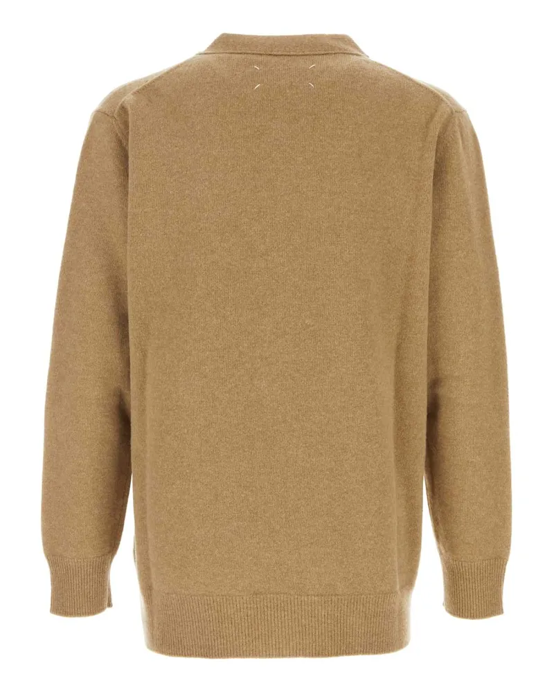 Maison Margiela Men Cappuccino Wool Cardigan Beige Exterior: Maglieria Beige