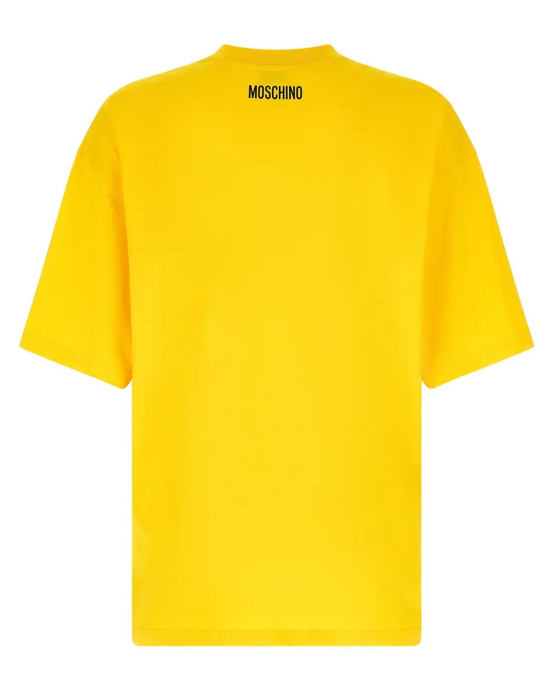 Moschino Men's Bicolor Cotton T-Shirt Yellow