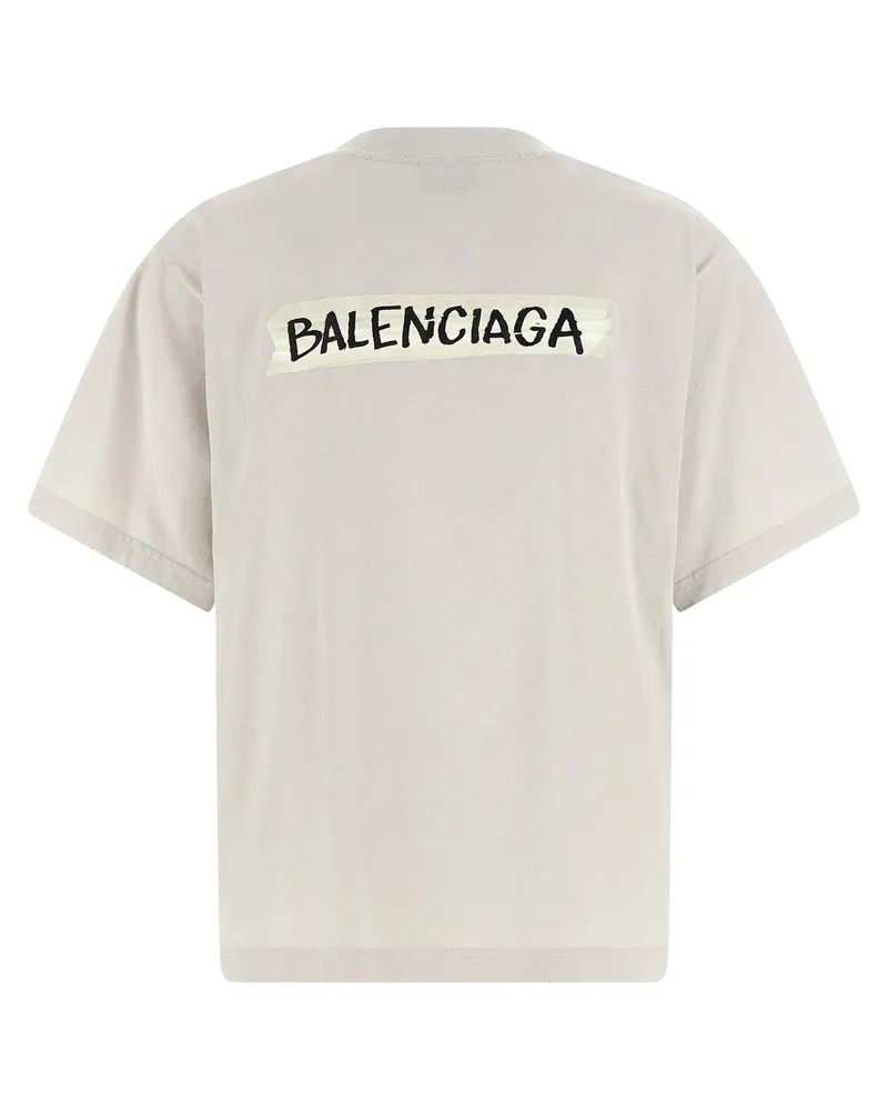 Balenciaga Women's Gray Cotton T-Shirt Gray