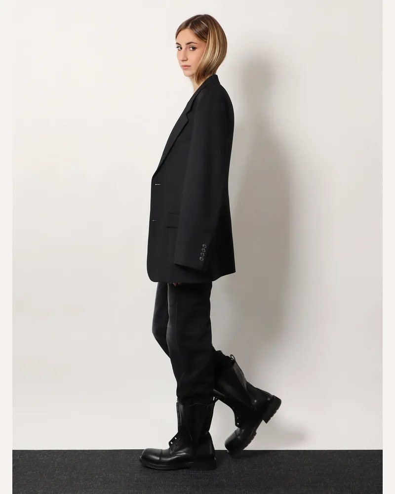 Balenciaga Women's Tailored Standard Blazer Black Wool Blazers Jacket Black