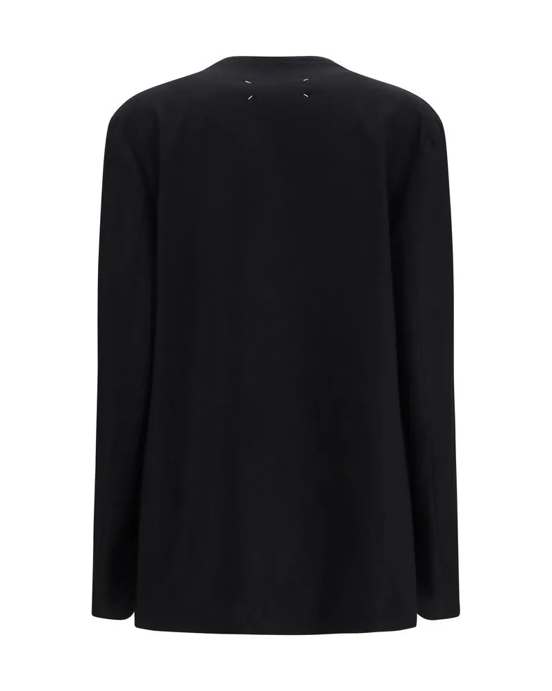 Maison Margiela Women's Black Wool Oves Aries Shell Jacket Clothing Black