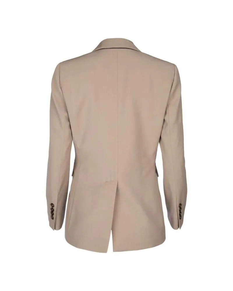 Brunello Cucinelli Women's Beige Virgin Wool Blazer Clothing Beige