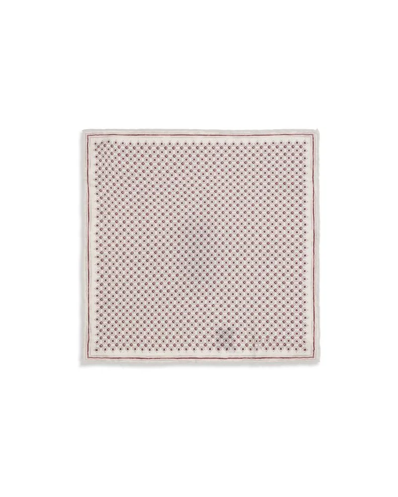 Brunello Cucinelli Silk Geometric Polka Dot Pocket Square — Multicolor Multicolor