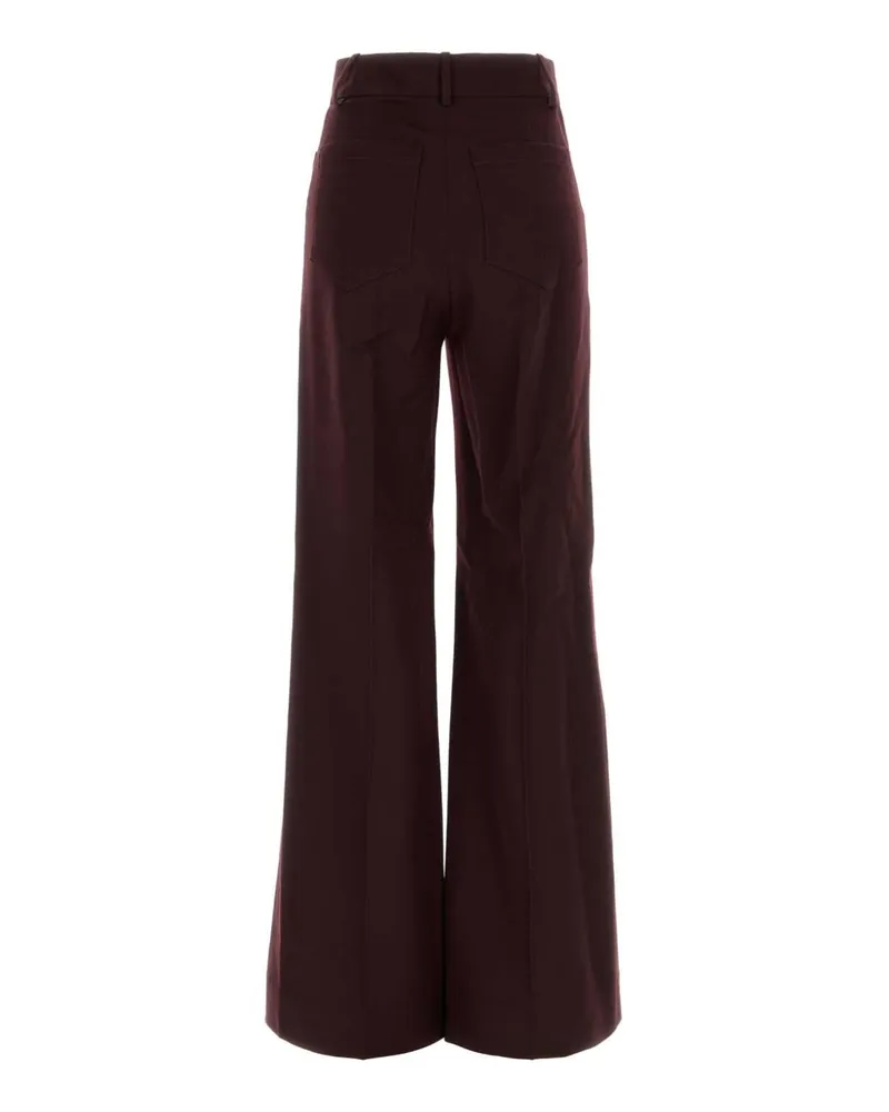 Victoria Beckham Virgin Wool Trousers — Purple Purple
