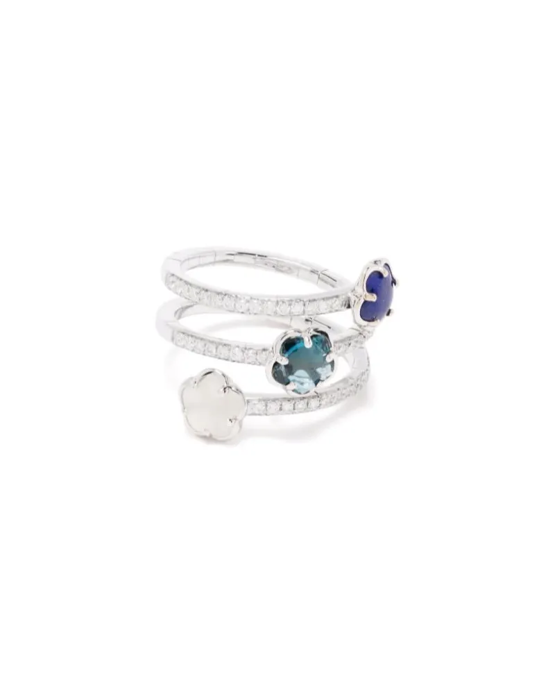 Pasquale Bruni Women's 18kt White Gold Figlia Dei Fiori Diamond Ring Continuty White