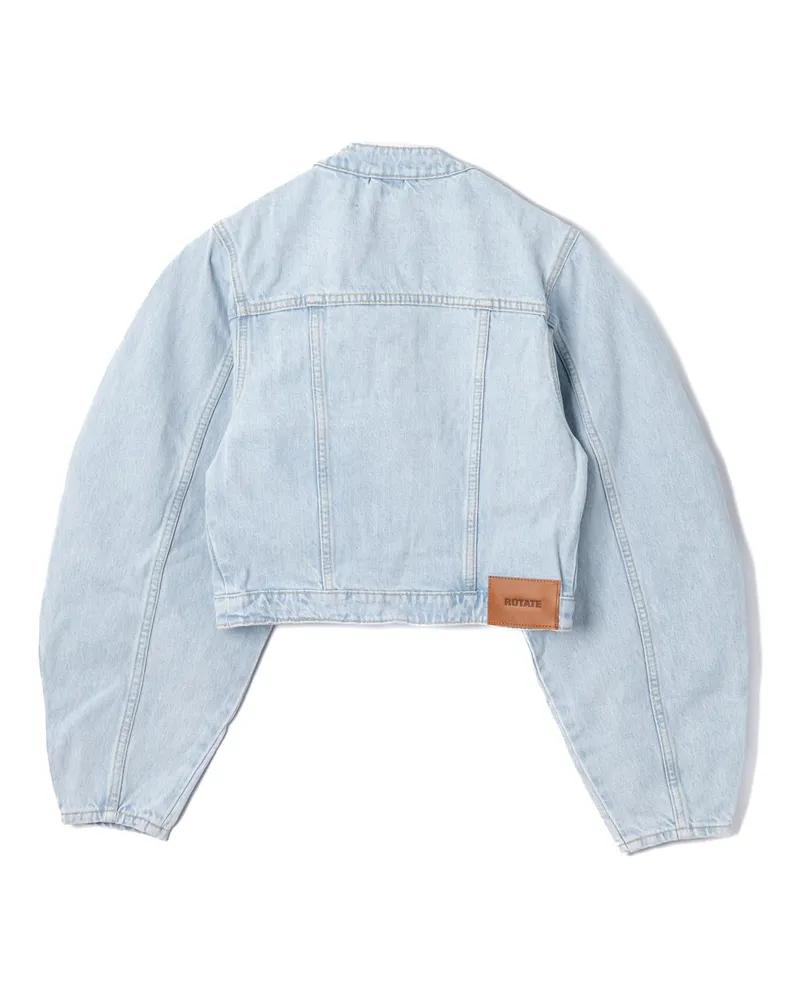 ROTATE Birger Christensen Round Sleeve Denim Jacket — Blue Blue