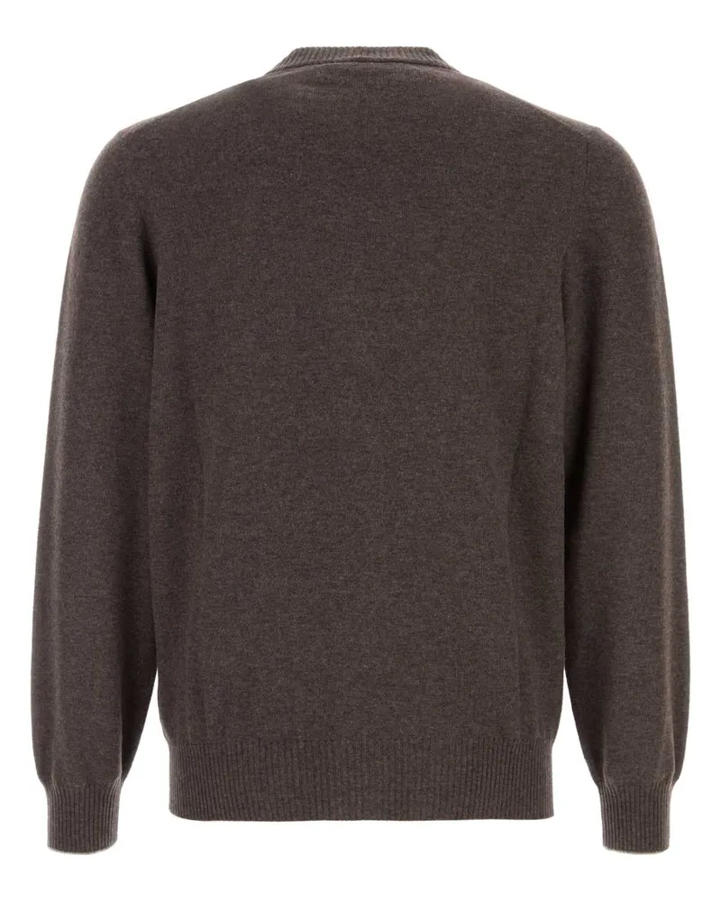 Brunello Cucinelli Wool Button-Front Cardigan — Gray Gray