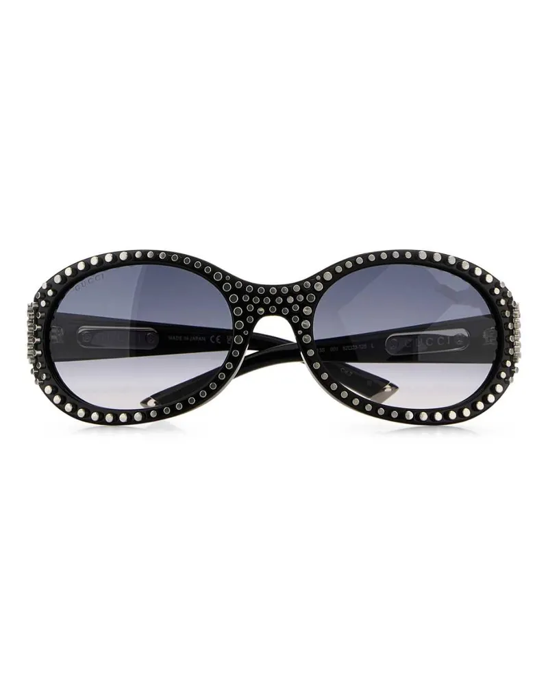 Gucci Women's Black Acetate Sunglasses Blackstudsgrey Exterior: Occhiali Da Sole Black