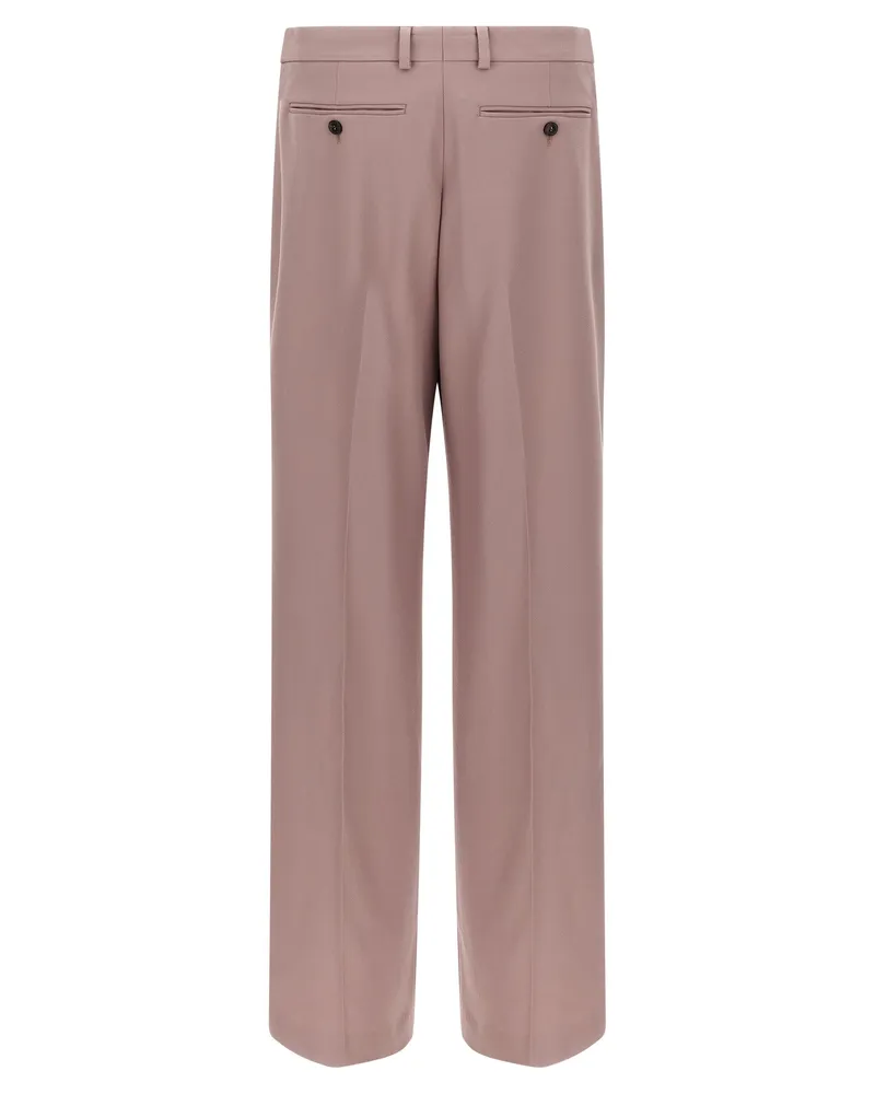 Dries van Noten Men's Multicolor Wool Dress Pants Pink