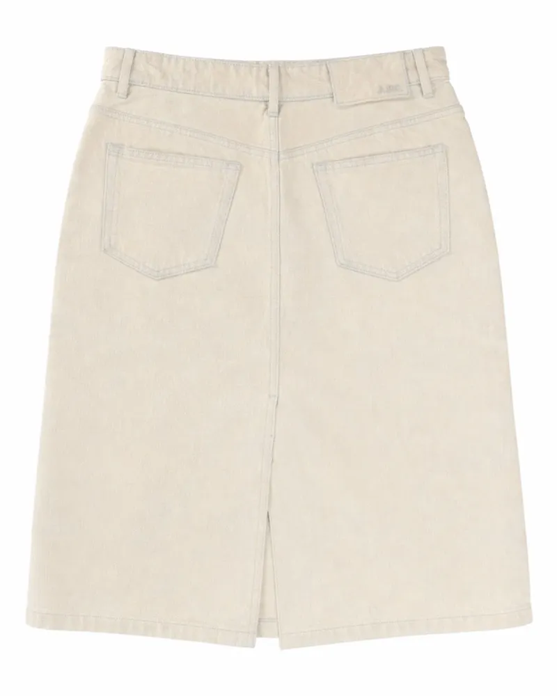 A.P.C. Denim Midi Skirt — Blue Blue