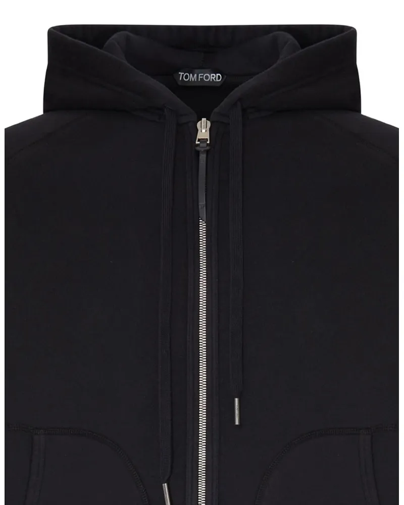Tom Ford Men's Hooded Sweatshirt Black Cotton Sweatshirts Sweater Black