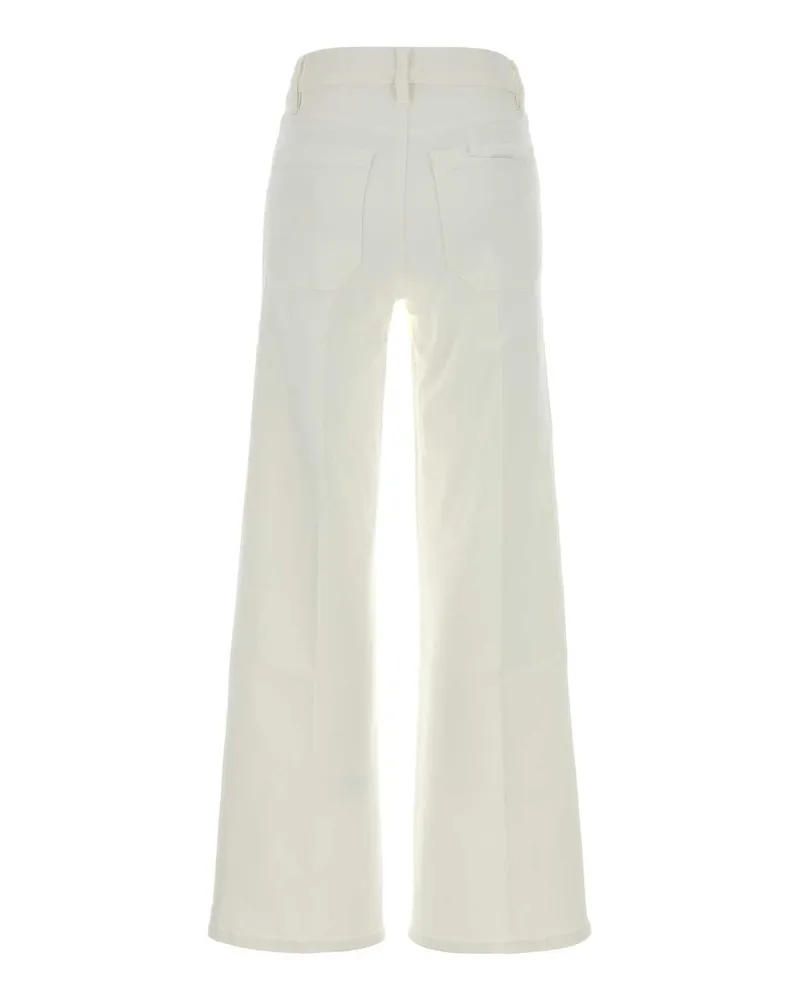 Frame Denim Women's White Stretch Cotton Blend Le Slim Pant Wht Jean White