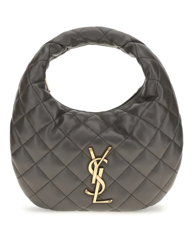 Saint Laurent Women's Handbag Icarino Quilted Nappa Lambskin Grey Leather Shoulder Bags Gray