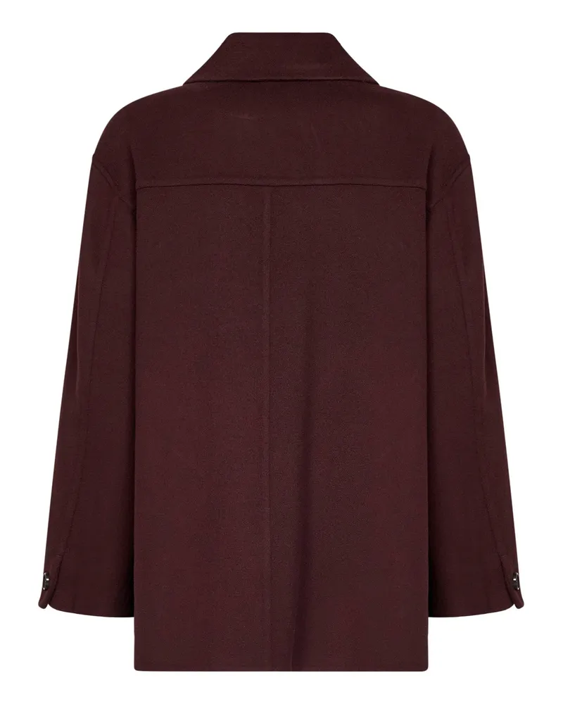 Max Mara Women's Short Coat Smmgiugno Dark Red Virgin Wool Burgundy