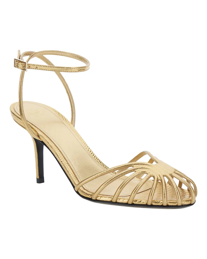 Alevì Women's Pumps Blake 75 Hf Metallic Leather Calf Gold